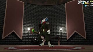 Hyper Daddy Growing Furry Muscle Magic Choked His Huge Cock