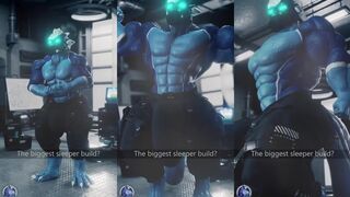 Druth flexes his muscles raw growth animation gets hard