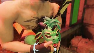 Dragon boy gets brutally stuffed by a massive BBC furry