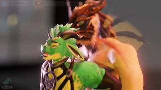 Dragon boy gets brutally stuffed by a massive BBC furry
