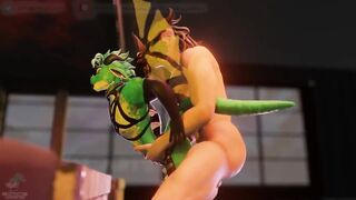 Dragon boy gets brutally stuffed by a massive BBC furry