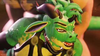 Dragon boy gets brutally stuffed by a massive BBC furry