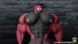 Cock growth mishap shrinks gay furry muscle man into huge dick mess