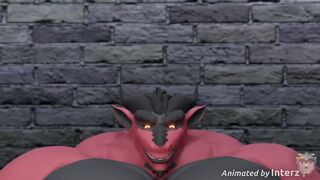 Cock growth mishap shrinks gay furry muscle man into huge dick mess