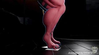 Cock growth mishap shrinks gay furry muscle man into huge dick mess