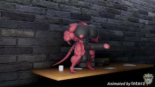 Cock growth mishap shrinks gay furry muscle man into huge dick mess