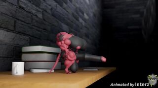 Cock growth mishap shrinks gay furry muscle man into huge dick mess