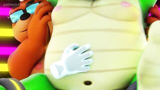 Chubby furry tickled and tied down forced into gay feet bondage cumshot