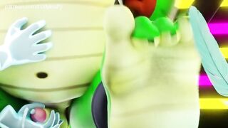 Chubby furry tickled and tied down forced into gay feet bondage cumshot
