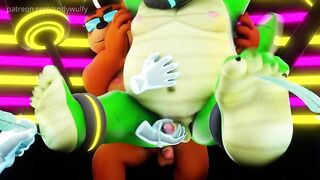 Chubby furry tickled and tied down forced into gay feet bondage cumshot