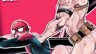 Spiderpool creaks the bed deadpool parody hentai yaoi