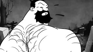 Bluto's bloated blumpkin bursts with gay muscle cum