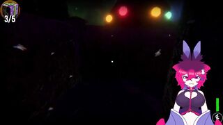 Femboy rips dildo while playing FNfuck terrifying games