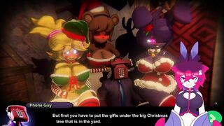 Femboy rips dildo while playing FNfuck terrifying games