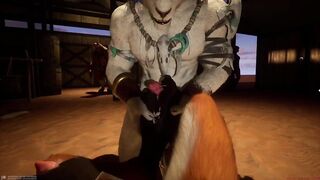 Furry yiff ruined by massive cock stuffed in screaming fox's tight ass