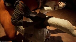 Furry yiff ruined by massive cock stuffed in screaming fox's tight ass