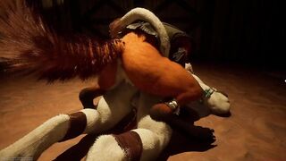 Furry yiff ruined by massive cock stuffed in screaming fox's tight ass