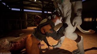 Furry yiff ruined by massive cock stuffed in screaming fox's tight ass