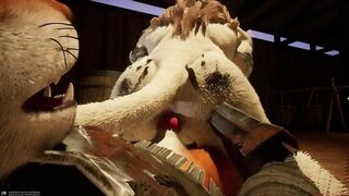 Furry yiff ruined by massive cock stuffed in screaming fox's tight ass