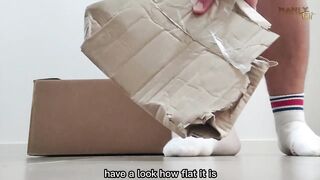 Step Gay Dad Crushes Boxes Under Meat Foot till Flattened Like Pancake
