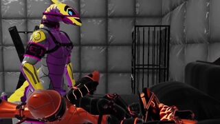Synth Gets Rope Bondage and Railroaded by Horny VR Furry
