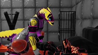 Synth Gets Rope Bondage and Railroaded by Horny VR Furry