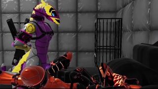Synth Gets Rope Bondage and Railroaded by Horny VR Furry