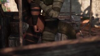 Furry monster dumps thick creampie in public gay anal orgy