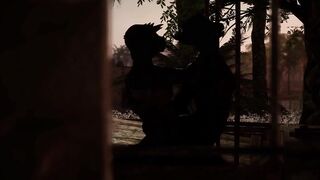 Furry monster dumps thick creampie in public gay anal orgy