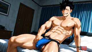 Kuroo's Twink Pole Destroyed in Yaoi Cartoon Creampie