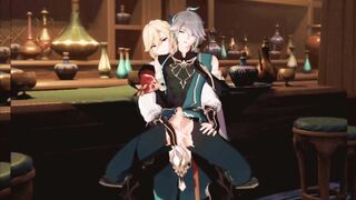 Kaveh Tops Alhaitham destroyed in raw gay Genshin Impact hentai