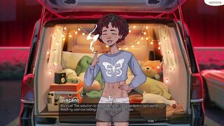 Hazelnut Latte gushes cum on tiny femboy bartender’s dick