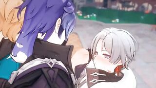 Flins x Illuga x Varka x Lohen raunchy Genshin Impact orgy shreds gay anime bareback