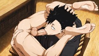Kuroo June destroyed by Yaoi twinks raw creampie