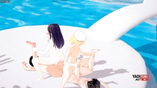 4 Femboy Twink Pool Orgy Creampie Creampie