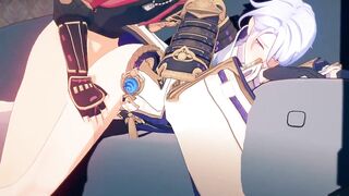 Ayato owned by Thoma raw deep gushing anime fuck