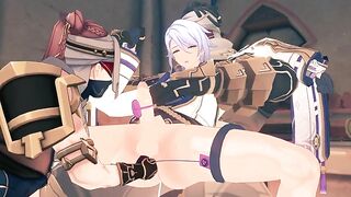Ayato gets fingered raw in Genshin Impact yaoi cartoon gangbang