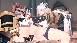 Ayato gets fingered raw in Genshin Impact yaoi cartoon gangbang