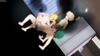 Deku Bakugo Kaminari Threesome Raw Twink Gay Hentai