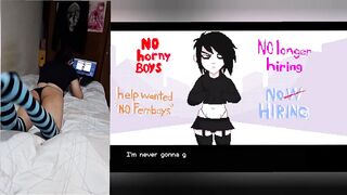 Femboy gamer gets stuffed with cum rough gaming session