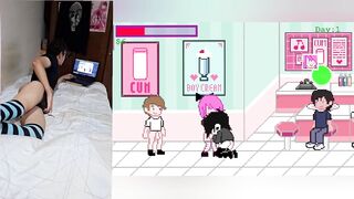 Femboy gamer gets stuffed with cum rough gaming session