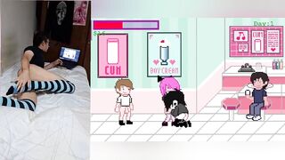 Femboy gamer gets stuffed with cum rough gaming session