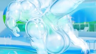 Gray Alien Muscle Slime Throbbing Animated Cock Destroyed