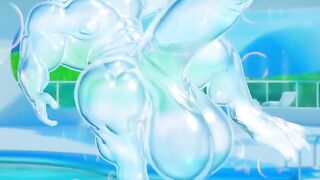 Gray Alien Muscle Slime Throbbing Animated Cock Destroyed