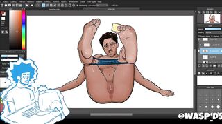 Femboy yaoi hentai drawing pussy solo black cock