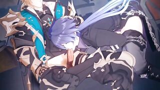 Flins Gets Varka’s Throat Opened Raw Genshin Impact Hentai Blowjob