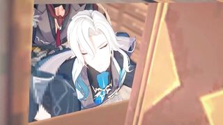 Wriothesley brutally fucks Neuvillette in raw animated gay passion