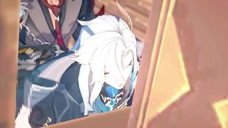 Wriothesley brutally fucks Neuvillette in raw animated gay passion