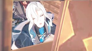 Wriothesley brutally fucks Neuvillette in raw animated gay passion