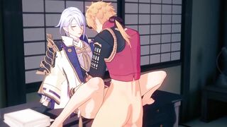 Thoma fucks Ayato raw gushing yaoi Genshin Impact